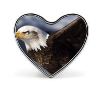 Animals Bald Eagle Dogs Lapel Pin - Heart Shape Brooch Pins for Men & Women Suit Accessories, 1" Lightweight Enamel Lapel Pins Buttons for Backpacks, Hats, Bags, Lanyards