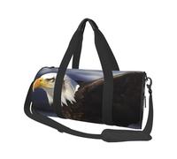 Animals Bald Eagle Duffle Bag for Women Men Personal Item Travel Bag Canvas Weekender Overnight Bag Lightweight Sports Tote Gym Bag Carry On Luggage Bag, Black, One Size