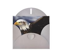 Animals Bald Eagle Holiday Cards | Double Sided Glitter Cardstock | Christmas, Birthday, Valentine's Day, Wedding & Party Invitations | Envelopes Included