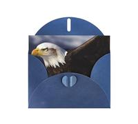 Animals Bald Eagle Holiday Cards | Double Sided Glitter Cardstock | Christmas, Birthday, Valentine's Day, Wedding & Party Invitations | Envelopes Included