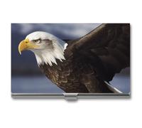 Animals Bald Eagle Metal Business Card Case for Men Women Slim Pocket Purse Multi Wallet Professional Pocket Card Holder for Name Card Credit Card, style, One Size