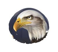 Animals Bald Eagle Shower Cap Reusable Waterproof Shower Bonnet for Women Men Elastic Band Bath Hair Hat Double Layered Washable Bath Cap for All Hairstyles, Travel-Friendly