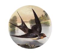 Animals Birds Artwork Swallows Flying by The Lake Vintage Metal Tin Sign Plaque Wall Decor for Cafe, Club Bar, Office, Garden Metal Poster 8x8Inch