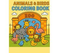 Animals & Birds Coloring Book for Kids: 50 Cute and Fun Coloring Pages Featuring Adorable Animals and Sweet Birds - Easy Design for Kids Ages 3-8