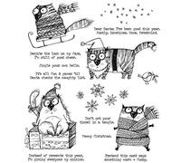 Animals Birds Dogs Tigers Cats Christmas Gifts Box Snowflake Stamp for Card Making Pretend This Card Says Sth Warm Fuzzy Meowy Christmas Words Phrase Rubber Stamp for DIY Scrapbooking Paper Crafting
