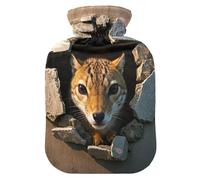 Animals Broken Stone Walls hot Water Bottles with Soft Cover, 2L Water Bottle Bag for Tummy Warmer, Neck Shoulder Warmer, Bolsa Caliente para Dolores Menstrual