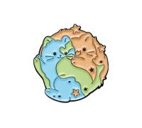Animals Brooch Lapel Pin Earth Pin Environmental Awareness Brooch Metal Little Kitten Badges Accessories Little Kitten Badges Hat Pin Fashion Jewelry