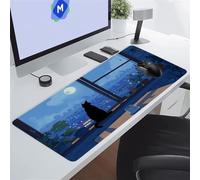 Animals Cats City Large Gaming Mouse Pad, XXL Extended Gamer Mouse Mat with Stitched Edges, 27.5x15.7x0.12 inch Non-Slip Rubber Base Gaming Desk Mat, Big Long Mousepad for Work, Game, Office, Home