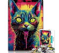 Animals Cats Puzzles 1000 Pieces for Teenagers,Pattern Assembly Fun at Home Activities,Birthday Present,Travel Gifts (50x75cm)