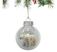 Animals Christmas Balls Ornaments | Clear Animal Christmas Baubles | Hangable Crystal Animals C-hristmas Tree Pendant | Nature Inspired 3D Animal Balls Holiday Decoration for Home