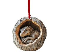 Animals Christmas Ornaments, Christmas Tree Animals Pendants, 2D Acrylic Rustic Seasonal Decoration, Orangutans Squirrels Lemurs Dinosaurs Wildlife in Tree Hole Hanging Ornaments for Kids, Adults