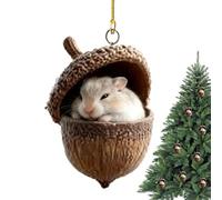 Animals Christmas Tree Acrylic Pendant - Cute 2D Acrylic Acorn Party Supplies - Christmas Tree Decor,for Winter Holiday Birthday Party Thanksgiving Vacation Home Office Room Dormitory