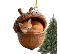 Animals Christmas Tree Acrylic Pendant, Cute Acrylic 2D Acorn Holiday Supplies, Christmas Tree Decorations, for Winter Holiday Birthday Party Thanksgiving Home Room Dormitory Apartment Indoor Vacation