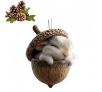 Animals Christmas Tree Hanging Ornament,Forests Animal Acorn Ornaments,Christmas Decorations,2D Flat Acrylic Forests Pine Cones Animal Figures,Baubles for Christmas Tree,Seasonal Gifts(Rabbit)