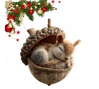 Animals Christmas Tree Hanging Ornament,Forests Animal Acorn Ornaments,Christmas Decorations,2D Flat Acrylic Forests Pine Cones Animal Figures,Baubles for Christmas Tree,Seasonal Gifts(Squirrel)
