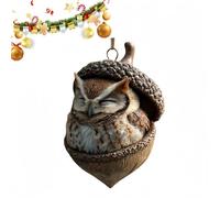Animals Christmas Tree Hanging Ornament,Forests Animal Acorn Ornaments,Christmas Decorations,2D Flat Acrylic Forests Pine Cones Animal Figures,Baubles for Christmas Tree,the Seasonal Gifts(Owl)