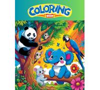 Animals coloring book: Cute Farm and Jungle Animals Coloring Book for Kids Ages 3-8 : Fun and Easy Activity Book for Toddlers, Preschoolers, and Children Who Love Animals