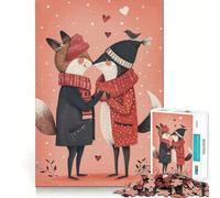 Animals Couple in Love Adult Jigsaw Puzzles1000 Pieces Brain Game Gift High Precision Die Cut Relaxing Indoor Group Activity (38x26cm)