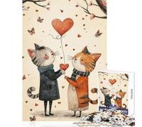 Animals Couple in Love for Adults 1000 Piece Puzzle Train Logical Thinking And Problem-solving Relaxing Stress Free Enjoyment (38x26cm)