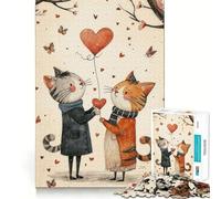 Animals Couple in Love Jigsaw for Teenagers1000 Pieces Mind Boost Game Firm Fit Secure Assembly Bonding Activity for Loved Ones (38x26cm)