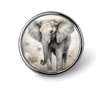 Animals Cute Elephant Badges Circle with Button Design, Personalized Picture Pin Brooches, Round Badge Holders for Decorate Hat Shirt Clothing Bag Accessories