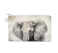 Animals Cute Elephant Coin Purse with Key Ring Cute Change Purse Travel Portable Keychain Wallet with Zipper for Women Men, style, One Size, Floral