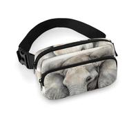 Animals Cute Elephant Fanny Pack for Women, Personalized Waist Bag with Multi-Pockets for Men, Belt Bag for Travel, Crossbody Bags with Zipper, Adjustable Bum Bags for Running