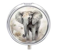 Animals Cute Elephant Pill Box, 3 Compartment Small Pill Case Waterproof Travel Pill Organizer for Pocket Or Purse Portable Mini Medicine Tablet Vitamin Holder Pill Case
