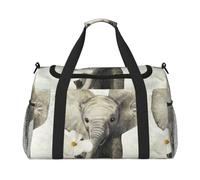 Animals Cute Elephant Printed Travel Duffel Bag, Large Capacity Hand Luggage Foldable Carry On Bag for Flight Travel Sports