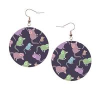 Animals-Cute Mouse Leather Round Earrings Daily Accessories Working At Work Women'S Fashion