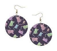 Animals-Cute Mouse Leather Round Earrings Daily Accessories Working At Work Women'S Fashion