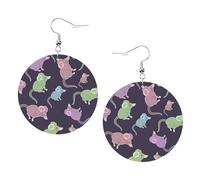 Animals-Cute Mouse Leather Round Earrings Daily Accessories Working At Work Women'S Fashion