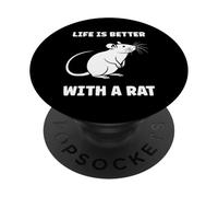 Animals Cute Mouse rodent Rat life is better with a Rat PopSockets Adhesive PopGrip