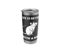Animals Cute Mouse Rodent Rat Life is Better with a Rat Stainless Steel Insulated Tumbler