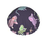 Animals-Cute Mouse Shower Caps Women Reusable Large Shower Cap Men Quickdry Care Hair Long Short Kids Bath