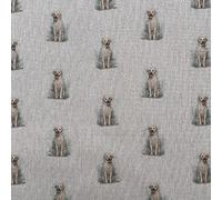 Animals Digital Print Cotton Rich Linen Look Fabric for Curtains Blinds Craft Bags Sewing Quilting Patchwork & Upholstery | 55" - 140 cm Wide | Sold by The Half Metre (Labrador)