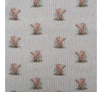 Animals Digital Print Cotton Rich Linen Look Fabric for Curtains Blinds Craft Bags Sewing Quilting Patchwork & Upholstery | 55" - 140 cm Wide | Sold by The Half Metre (Piglet)