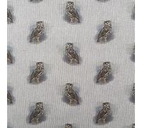 Animals Digital Print Cotton Rich Linen Look Fabric for Curtains Blinds Craft Bags Sewing Quilting Patchwork & Upholstery | 55" - 140 cm Wide | Sold by The Half Metre (Owl)