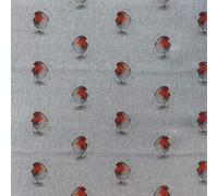 Animals Digital Print Cotton Rich Linen Look Fabric for Curtains Blinds Craft Bags Sewing Quilting Patchwork & Upholstery | 55" - 140 cm Wide | Sold by The Half Metre (Robins)