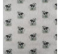 Animals Digital Print Cotton Rich Linen Look Fabric for Curtains Blinds Craft Bags Sewing Quilting Patchwork & Upholstery | 55" - 140 cm Wide | Sold by The Half Metre (Cow)