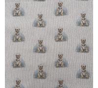 Animals Digital Print Cotton Rich Linen Look Fabric for Curtains Blinds Craft Bags Sewing Quilting Patchwork & Upholstery | 55" - 140 cm Wide | Sold by The Half Metre (Tiger Cub)