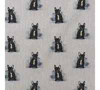 Animals Digital Print Cotton Rich Linen Look Fabric for Curtains Blinds Craft Bags Sewing Quilting Patchwork & Upholstery | 55" - 140 cm Wide | Sold by The Half Metre (French Bull Dog)