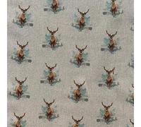 Animals Digital Print Cotton Rich Linen Look Fabric for Curtains Blinds Craft Bags Sewing Quilting Patchwork & Upholstery | 55" - 140 cm Wide | Sold by The Half Metre (Stags)