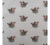 Animals Digital Print Cotton Rich Linen Look Fabric for Curtains Blinds Craft Bags Sewing Quilting Patchwork & Upholstery | 55" - 140 cm Wide | Sold by The Half Metre (Horse)