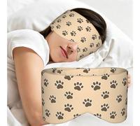 Animals Dog Cat Footprints Paw Prints, Sleep Mask for Home Travel, Full Eye Covers Light Blocking Eye Mask Sleep Eye and Ear Muffs
