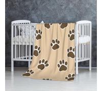 Animals Dog Cat Footprints Paw Prints,Soft Blanket Warm Anti-Pilling Flannel Plush Throw Blanket 76 X 127 cm