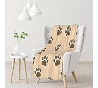 Animals Dog Cat Footprints Paw Prints,Soft Blanket Warm Anti-Pilling Flannel Plush Throw Blanket 76 X 102 cm
