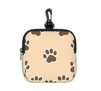 Animals Dog Cat Footprints Paw Prints, Square Zipper Storage Bag, Neoprene Coin Purse, Small Wallets, Change Pouch, Change Purse