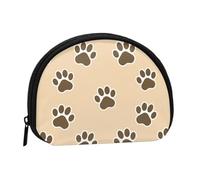 Animals Dog Cat Footprints Paw Prints, Women's Storage Bag Shell Makeup Bag Small Coin Purse Shell Change Pouch