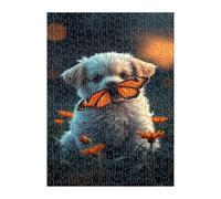 Animals Dogs Butterflies Puzzle 1000 Pieces, Fun Challenging Puzzle Games, Difficult Jigsaw Puzzles for Adults 1000 Pieces